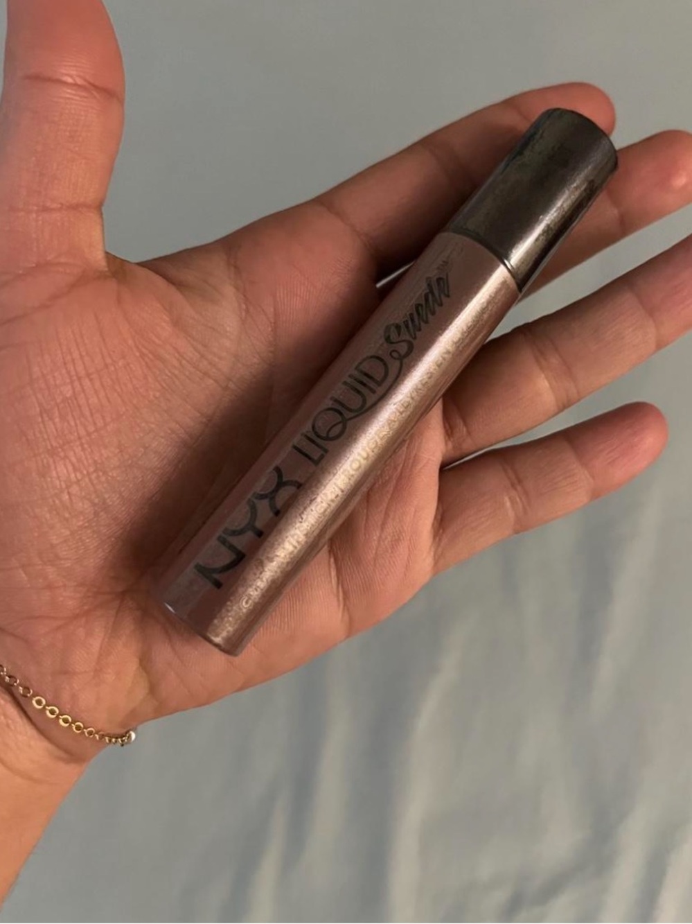 NYX Liquid Suede Metallic Lipstick - Shimmery Taupe Brown